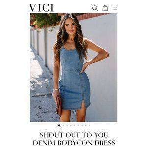 VICI Shout Out To You Denim Bodycon Dress